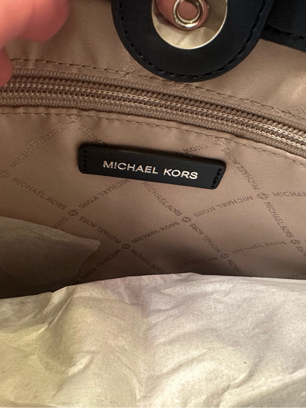Michael Kors Denim Patch Tote Bag in Dark Blue NWT - Picture 5 of 13